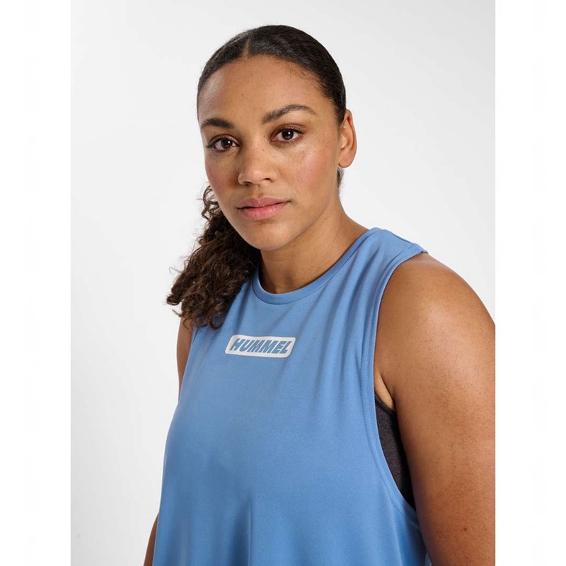 Debardeur Hummel Te Curvy Plus Femme Bleu | 459537-759