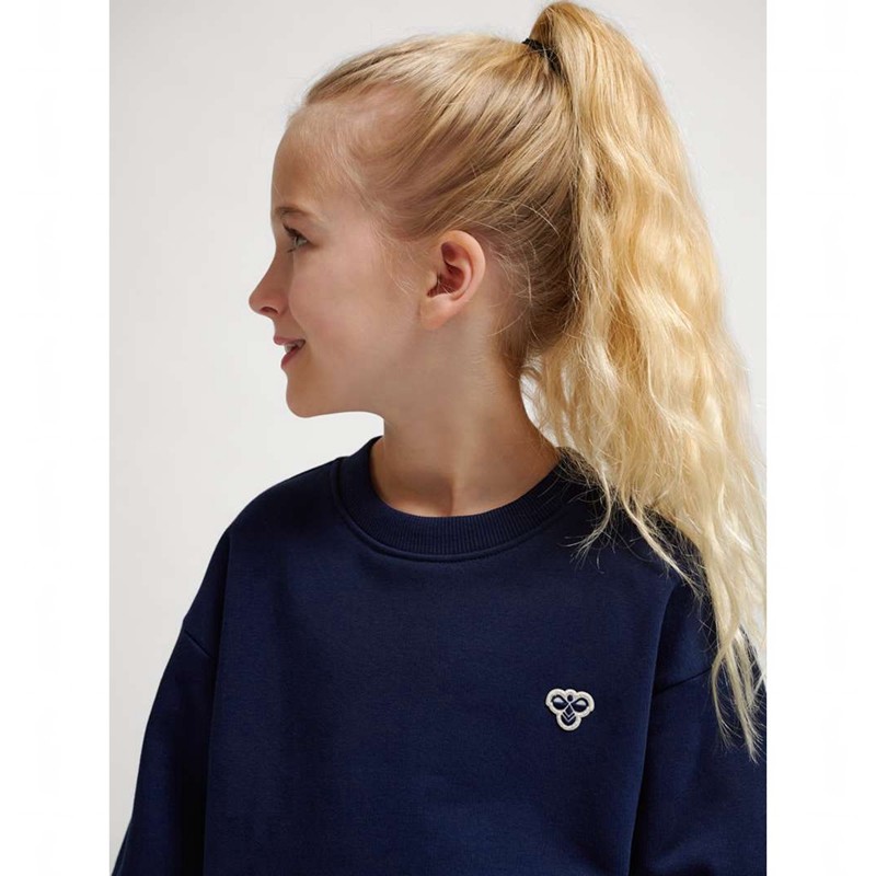 Gant Hummel Jr Loose Crewneck Bee Enfant Bleu Marine | 208903-616
