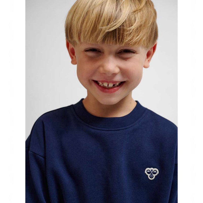 Gant Hummel Jr Loose Crewneck Bee Enfant Bleu Marine | 208903-616