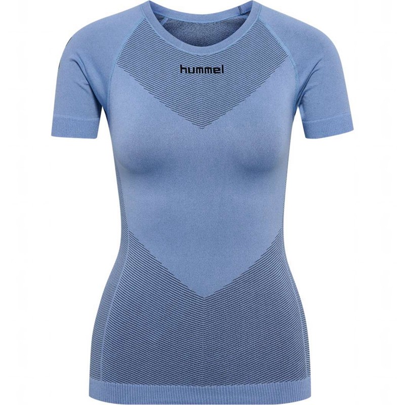 Maillot Hummel First Seamless S/S W Femme Bleu | 063725-482