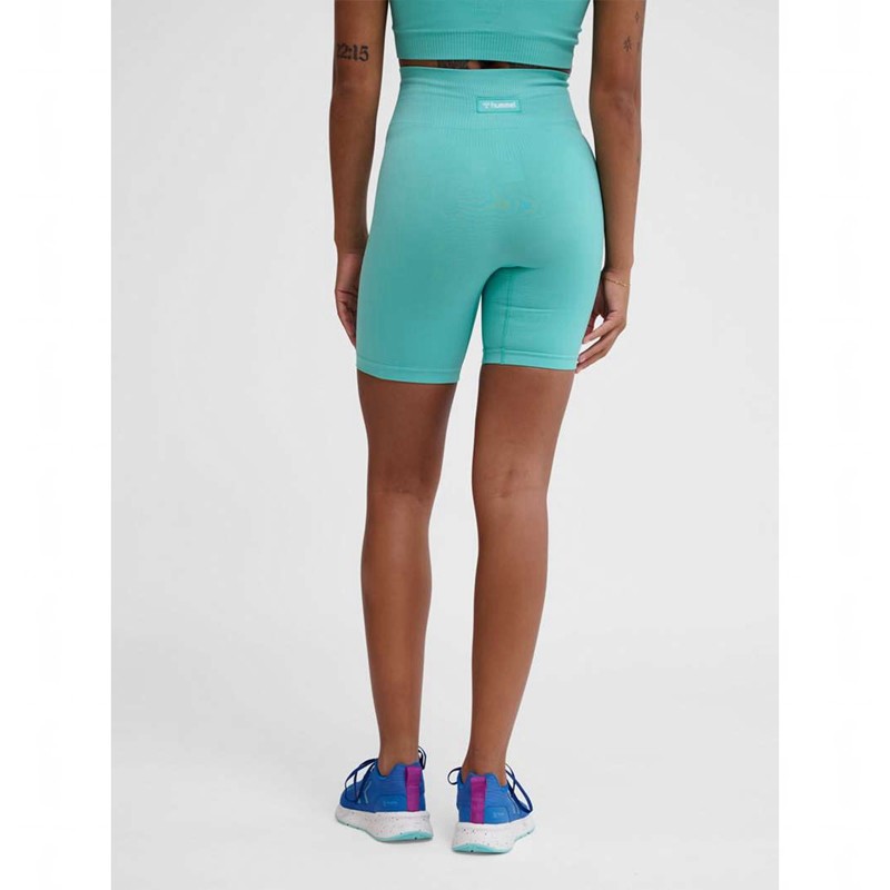 Short Hummel Alive Seamless High Waist Femme Bleu | 796917-868