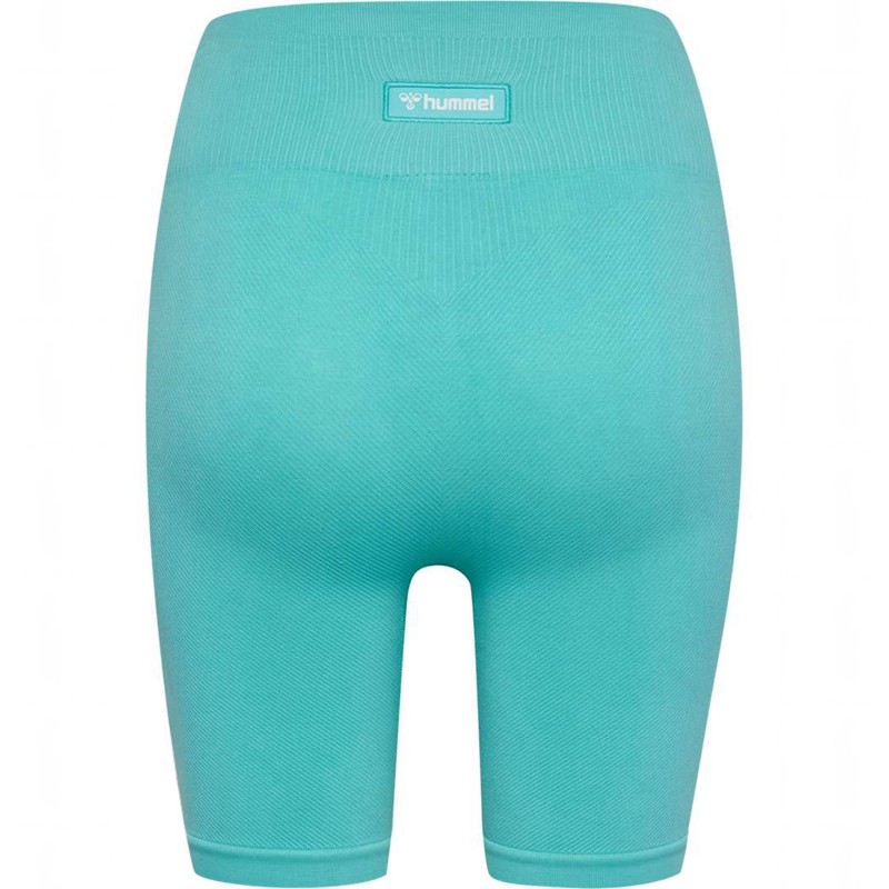 Short Hummel Alive Seamless High Waist Femme Bleu | 796917-868