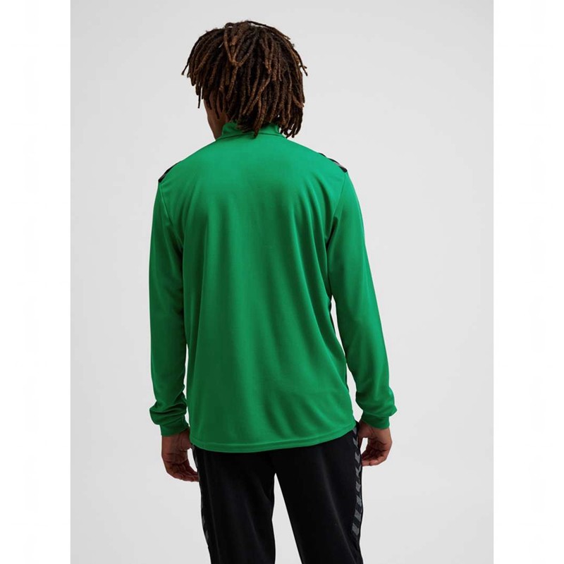 Short Hummel Authentic Half Zip Sweat Homme Vert | 762716-931
