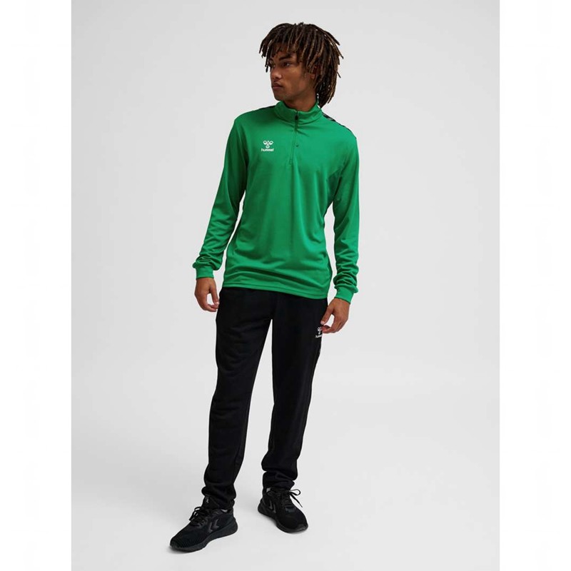 Short Hummel Authentic Half Zip Sweat Homme Vert | 762716-931