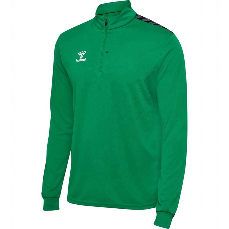 Short Hummel Authentic Half Zip Sweat Homme Vert | 762716-931