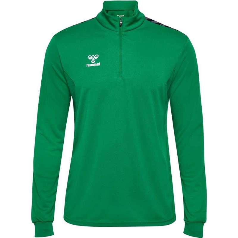 Short Hummel Authentic Half Zip Sweat Homme Vert | 762716-931