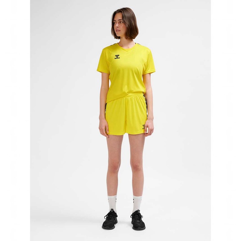 Short Hummel Authentic Pl Femme Jaune | 989719-456