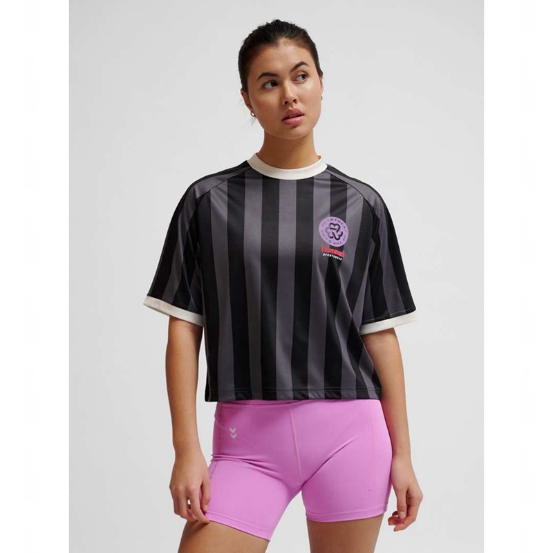 Short Hummel Boxy Bee Mine Shirt S/S Femme Noir | 830931-877