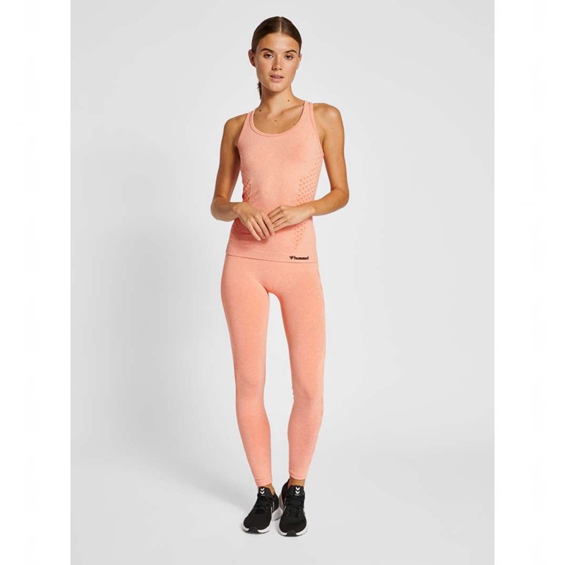 Short Hummel Ci Seamless Mid Waist Femme Corail | 190182-228