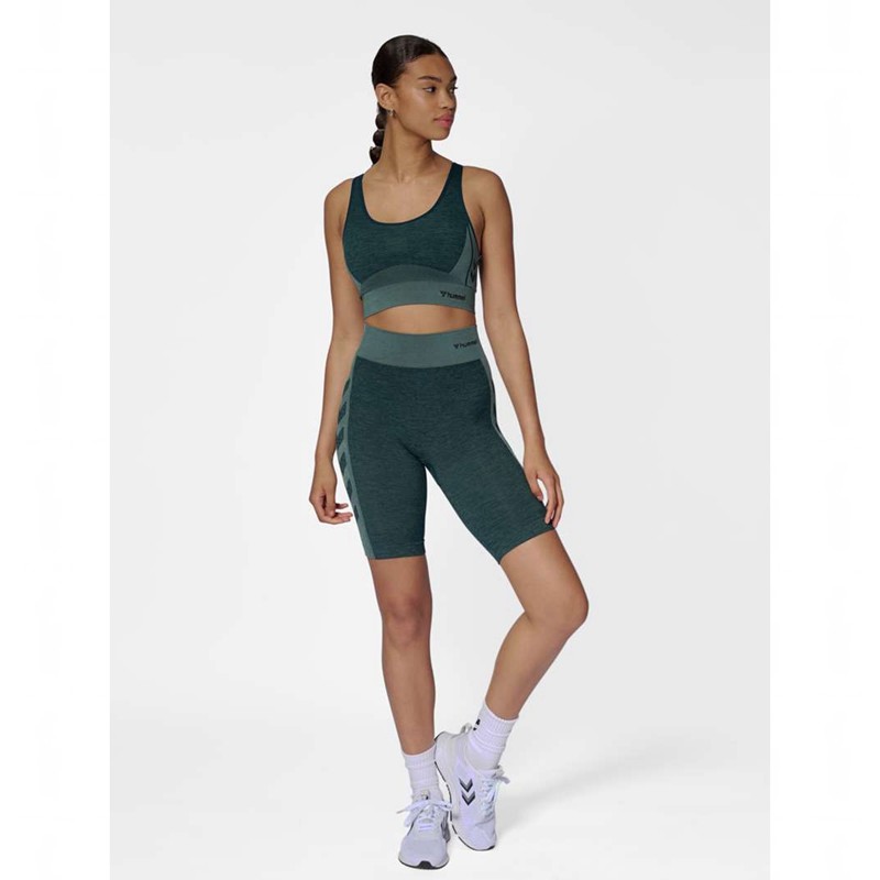 Short Hummel Clea Seamless Cycling Femme Vert | 950622-291