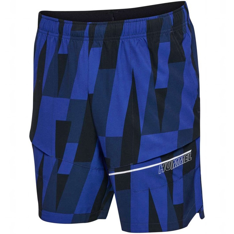 Short Hummel Court Aop Pocket Homme Bleu | 383310-490