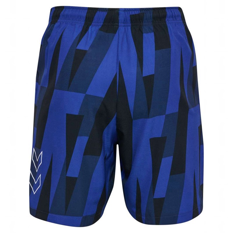 Short Hummel Court Aop Pocket Homme Bleu | 383310-490