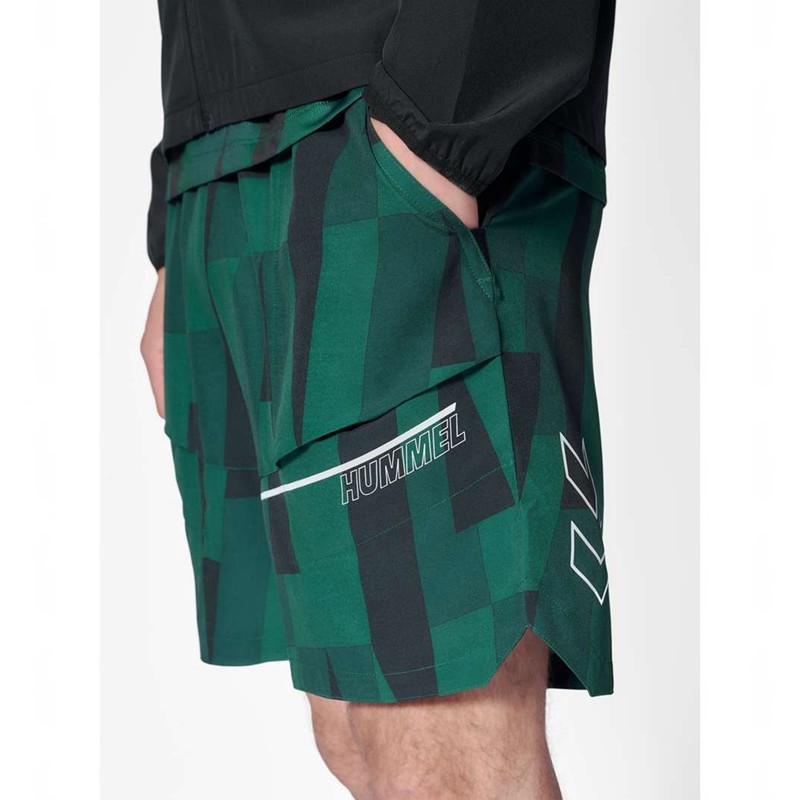 Short Hummel Court Aop Pocket Homme Vert | 691717-888