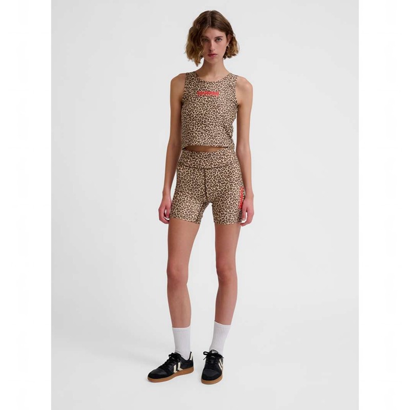 Short Hummel Fast Mid Waist Tight Femme Leopard | 926689-201