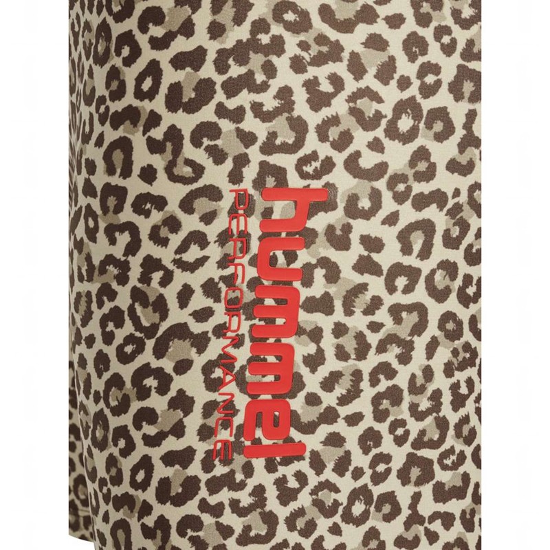 Short Hummel Fast Mid Waist Tight Femme Leopard | 926689-201