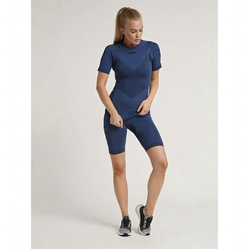 Short Hummel First Seamless Tr Sht Tigh W Femme Bleu Marine | 332393-371