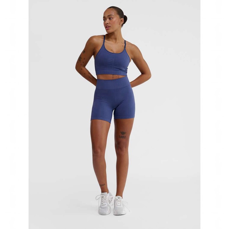 Short Hummel Mt Define Seaml Scrunch Femme Bleu | 310146-189