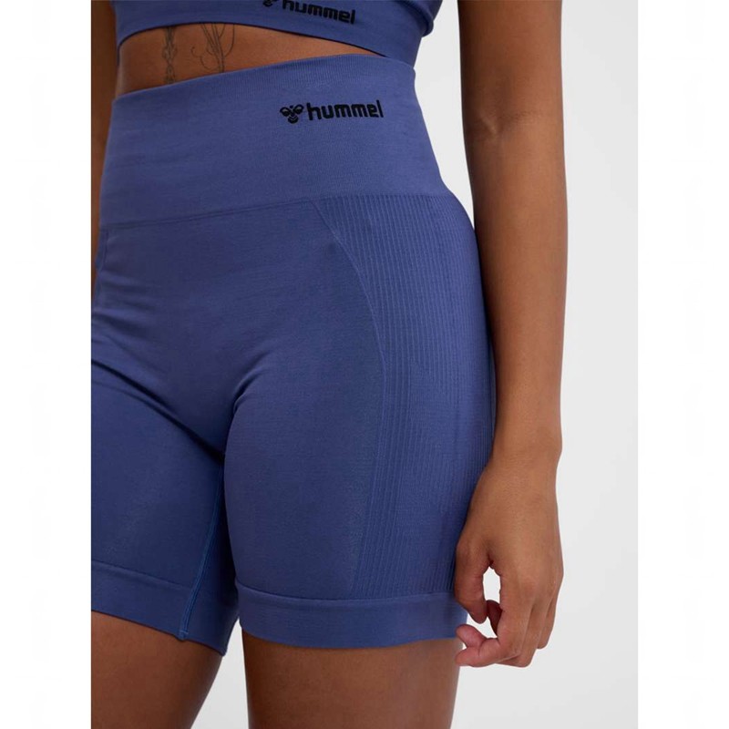 Short Hummel Tif Seamless Femme Bleu | 233831-386