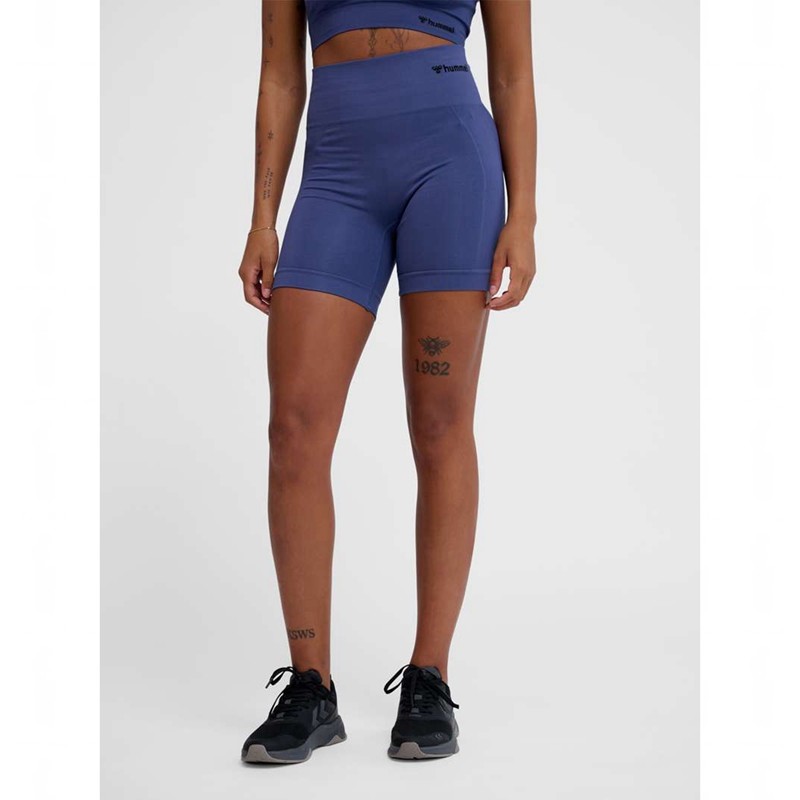 Short Hummel Tif Seamless Femme Bleu | 233831-386