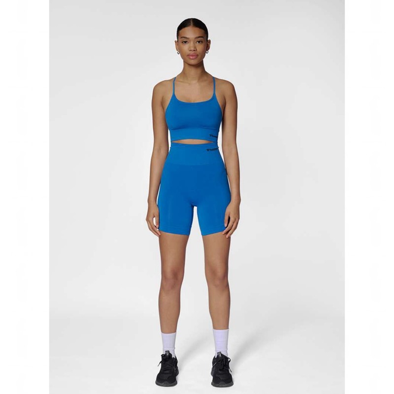 Short Hummel Tif Seamless Femme Bleu | 607696-376