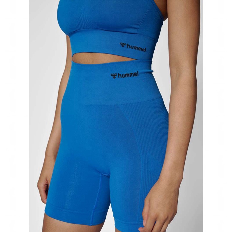 Short Hummel Tif Seamless Femme Bleu | 607696-376