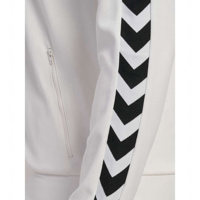 Soutien Gorge Sport Hummel Archive Regular Poly Zip Femme Blanche | 209646-052