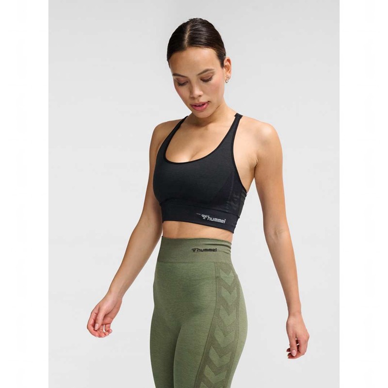 Soutien Gorge Sport Hummel Clea Seamless Top Femme Noir | 067178-384