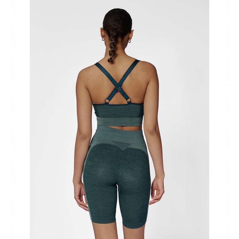 Soutien Gorge Sport Hummel Clea Seamless Top Femme Vert | 985021-067