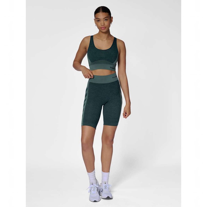 Soutien Gorge Sport Hummel Clea Seamless Top Femme Vert | 985021-067
