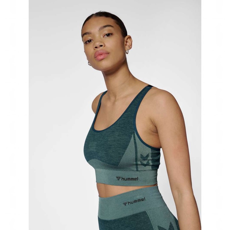 Soutien Gorge Sport Hummel Clea Seamless Top Femme Vert | 985021-067