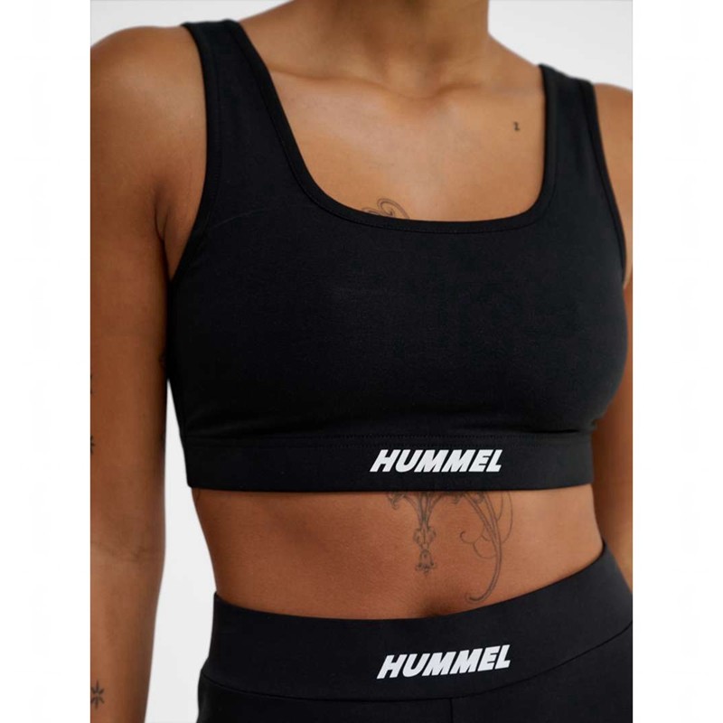Soutien Gorge Sport Hummel Elemental Cotton Top Femme Noir | 884734-129