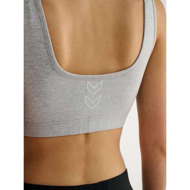 Soutien Gorge Sport Hummel Elemental Cotton Top Femme Grise | 839644-512