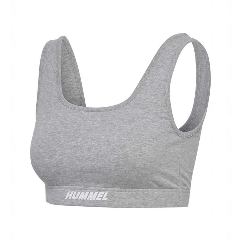 Soutien Gorge Sport Hummel Elemental Cotton Top Femme Grise | 839644-512