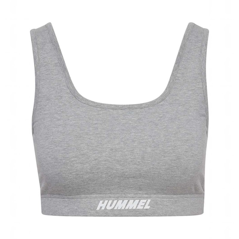 Soutien Gorge Sport Hummel Elemental Cotton Top Femme Grise | 839644-512