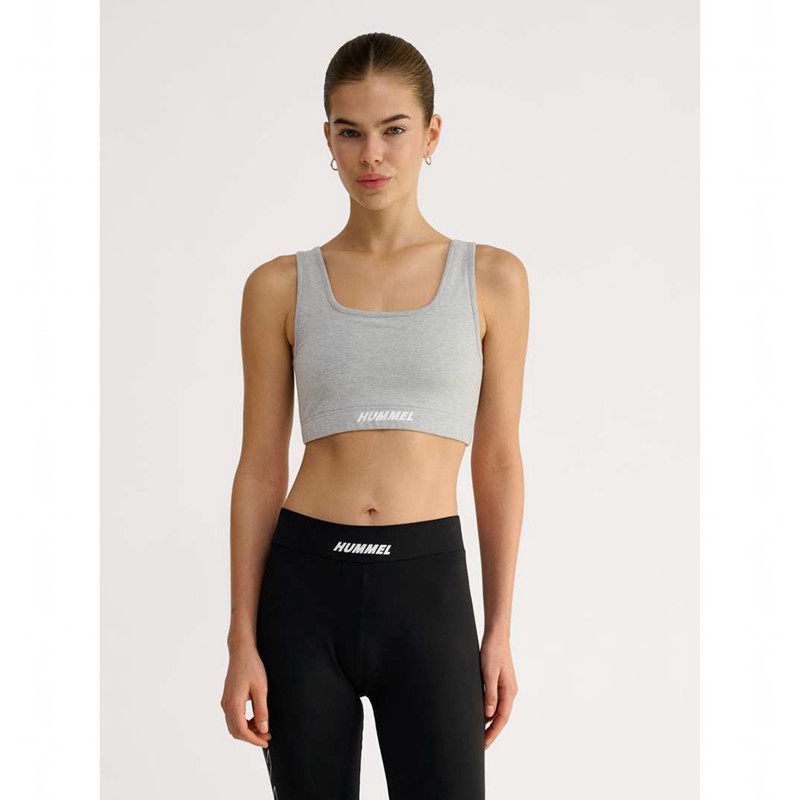 Soutien Gorge Sport Hummel Elemental Cotton Top Femme Grise | 839644-512