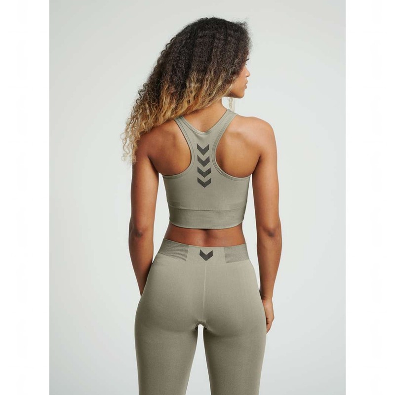 Soutien Gorge Sport Hummel First Seamless Femme Grise | 332823-062