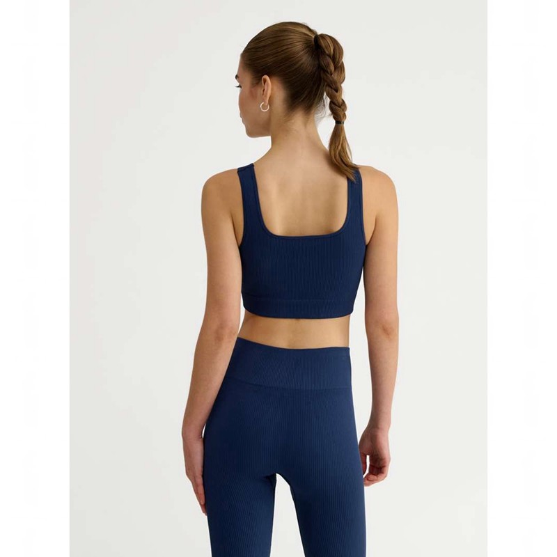 Soutien Gorge Sport Hummel Pulse Seamless Rib Femme Bleu Marine | 831266-336