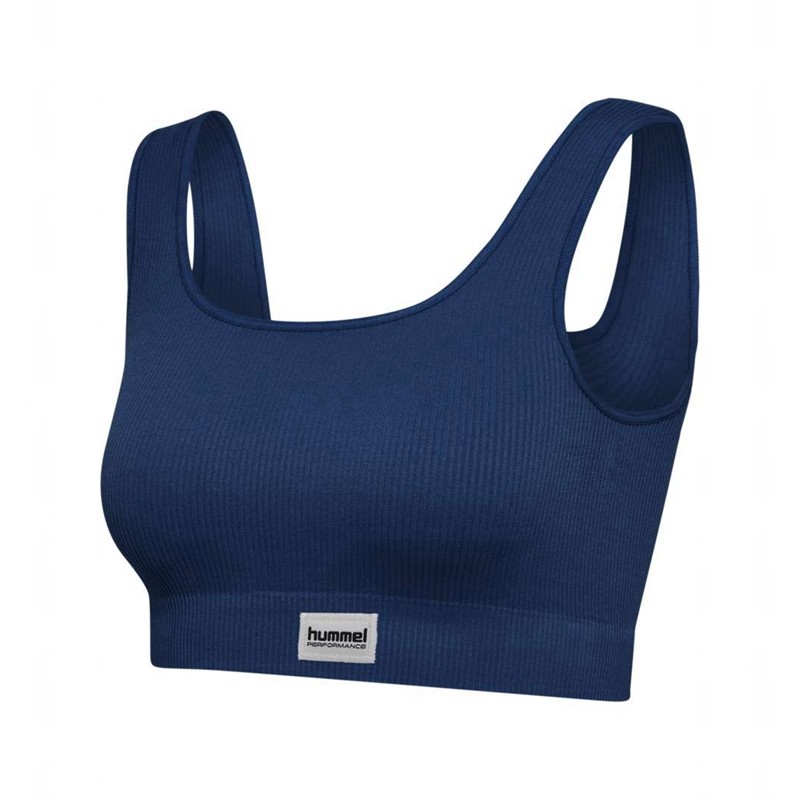 Soutien Gorge Sport Hummel Pulse Seamless Rib Femme Bleu Marine | 831266-336