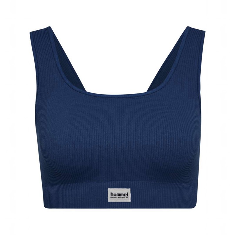 Soutien Gorge Sport Hummel Pulse Seamless Rib Femme Bleu Marine | 831266-336