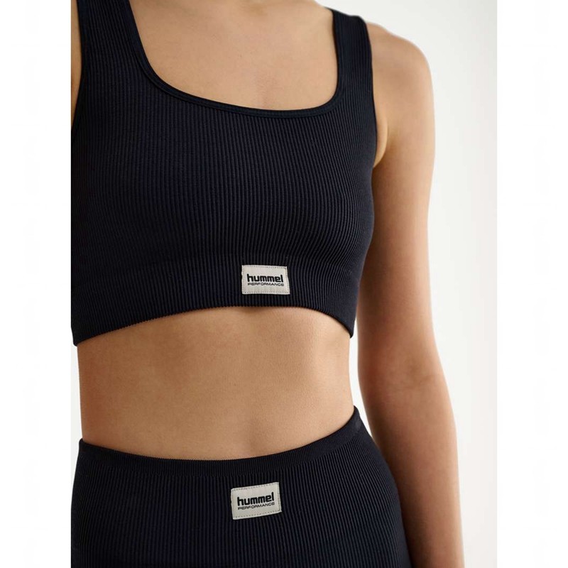 Soutien Gorge Sport Hummel Pulse Seamless Rib Femme Noir | 173951-334