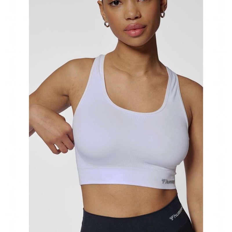 Soutien Gorge Sport Hummel Tif Seamless Top Femme Blanche | 642160-728