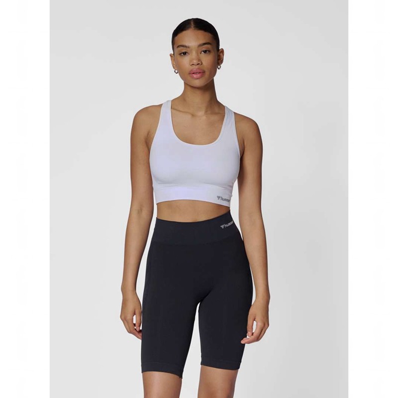 Soutien Gorge Sport Hummel Tif Seamless Top Femme Blanche | 642160-728