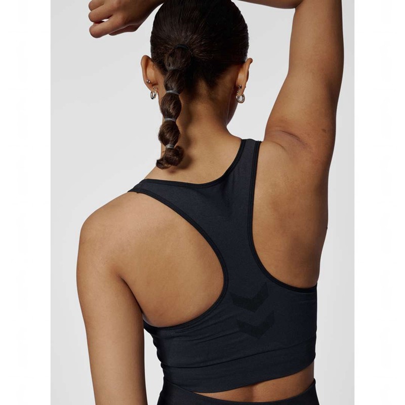 Soutien Gorge Sport Hummel Tif Seamless Top Femme Noir | 810830-033