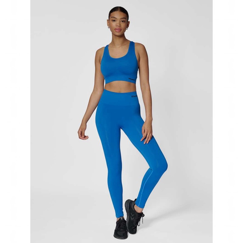 Soutien Gorge Sport Hummel Tif Seamless Top Femme Bleu | 444452-769