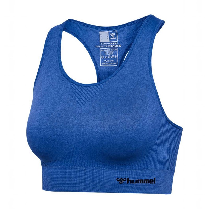 Soutien Gorge Sport Hummel Tif Seamless Top Femme Bleu | 444452-769