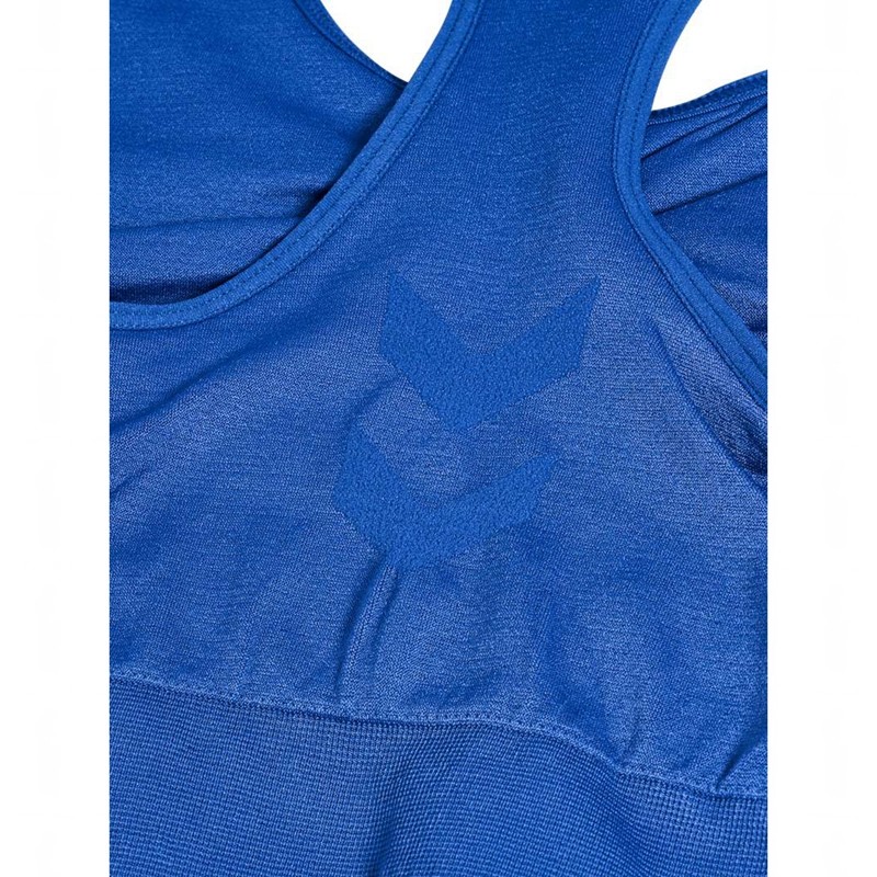 Soutien Gorge Sport Hummel Tif Seamless Top Femme Bleu | 444452-769
