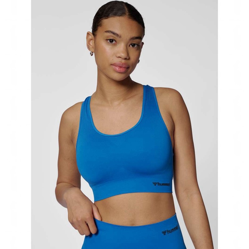 Soutien Gorge Sport Hummel Tif Seamless Top Femme Bleu | 444452-769
