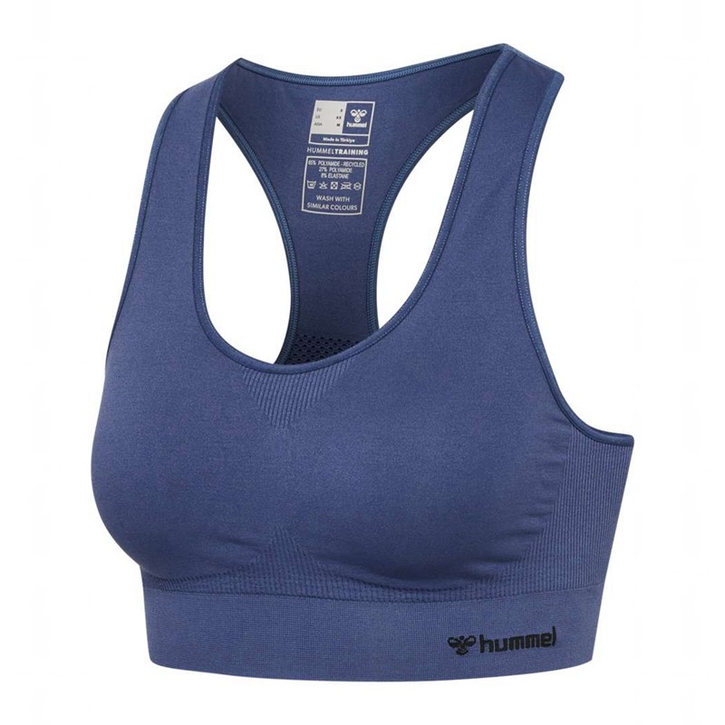 Soutien Gorge Sport Hummel Tif Seamless Top Femme Bleu | 045791-343