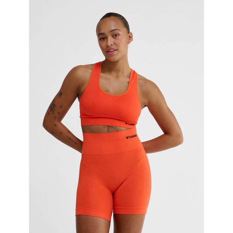 Soutien Gorge Sport Hummel Tif Seamless Top Femme Orange | 299028-267
