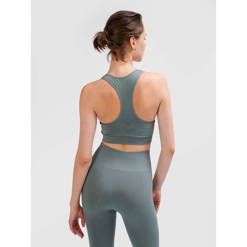 Soutien Gorge Sport Hummel Tif Seamless Top Femme Grise | 127346-288